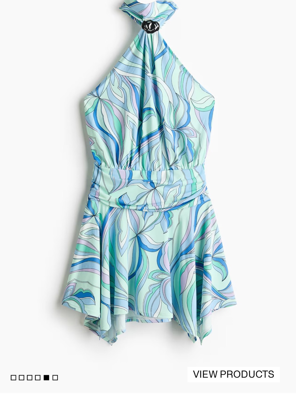 H&M Mint Blue Green Purple Halter Backless Dress